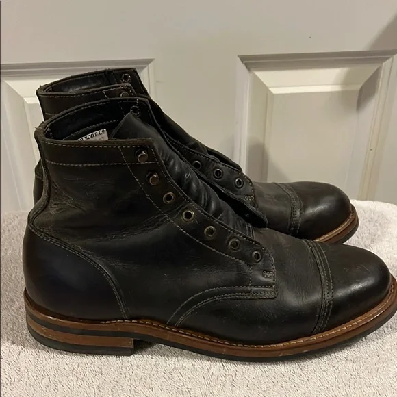 Truman Boot Co Dark Brown Rugged Leather Boots - size 12.5 width EE - Picture 3 of 8